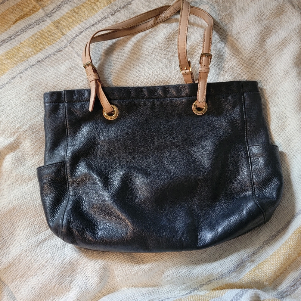 Michael Kors black handbag *damage* straps are cracked